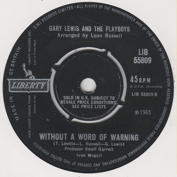 Gary Lewis & The Playboys : Save Your Heart For Me (7", Single)
