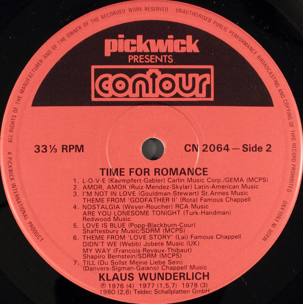 Klaus Wunderlich : Time For Romance (LP, Comp)