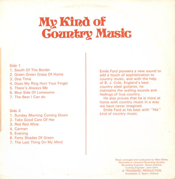 Emile Ford : My Kind Of Country Music (LP, Album)
