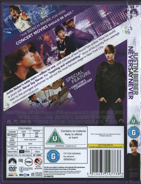 Justin Bieber : Never Say Never (DVD-V, PAL)