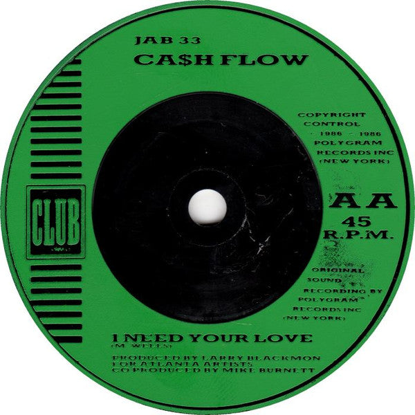 Ca$hflow : Can't Let Love Pass Us By / I Need Your Love (7")