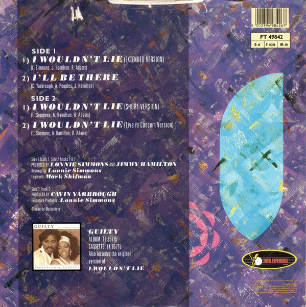 Yarbrough & Peoples : I Wouldn't Lie (12")