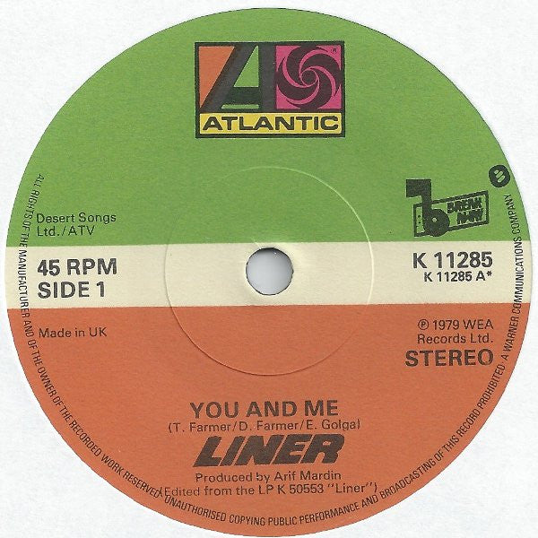Liner : You And Me (7", Single)