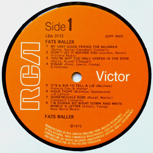 Fats Waller : The Vocal Fats Waller (LP, Comp, Mono)