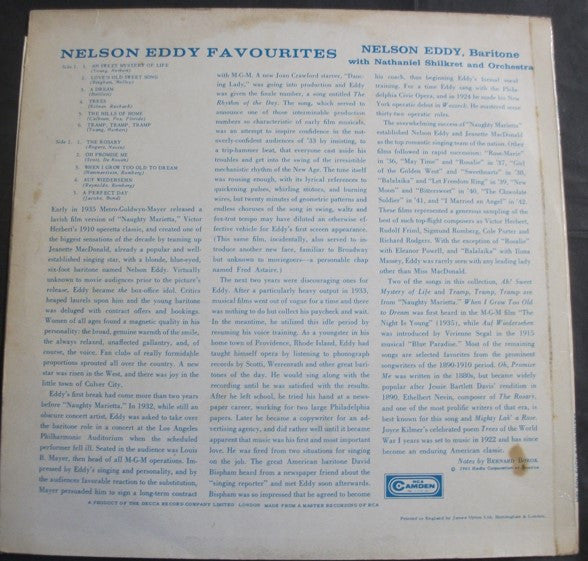 Nelson Eddy : Nelson Eddy Favourites (LP, Comp, Mono)