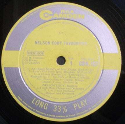 Nelson Eddy : Nelson Eddy Favourites (LP, Comp, Mono)