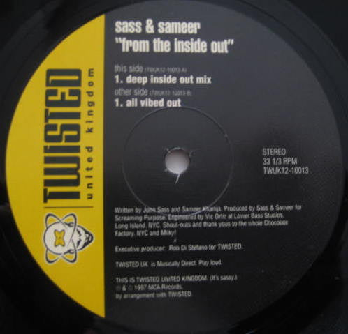Sameer & Sass : From The Inside Out (12")