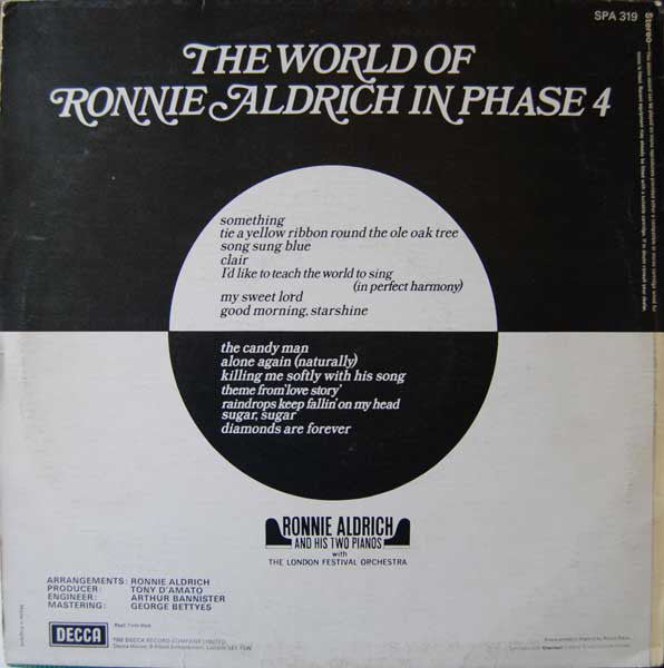 Ronnie Aldrich And His Two Pianos With The London Festival Orchestra : The World Of Ronnie Aldrich In Phase 4 (LP, Album, Lig)