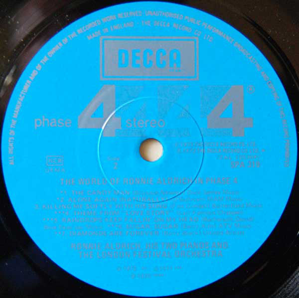 Ronnie Aldrich And His Two Pianos With The London Festival Orchestra : The World Of Ronnie Aldrich In Phase 4 (LP, Album, Lig)