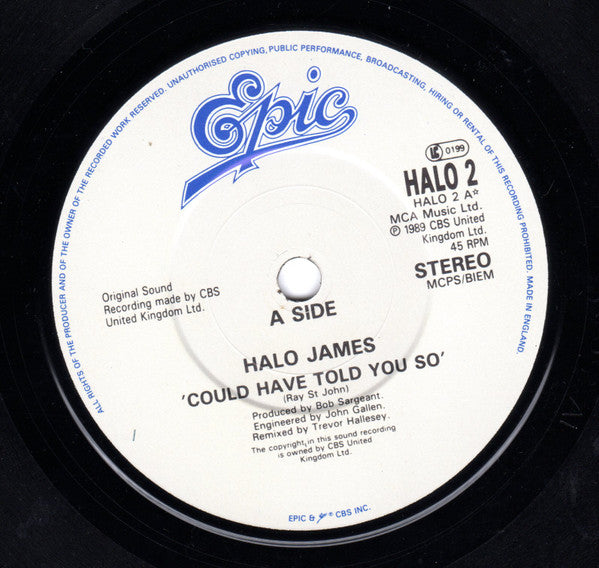 Halo James : Could Have Told You So (7", Single, Gre)