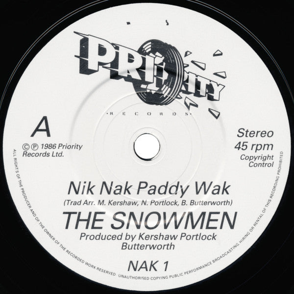 The Snowmen (2) : Nik Nak Paddy Wak (7", Single)