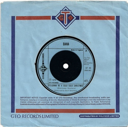 Dana (9) : It's Gonna Be A Cold Cold Christmas (7", Single)