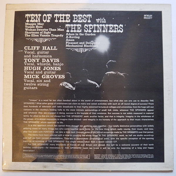 The Spinners : Ten Of The Best With The Spinners (LP, Comp)