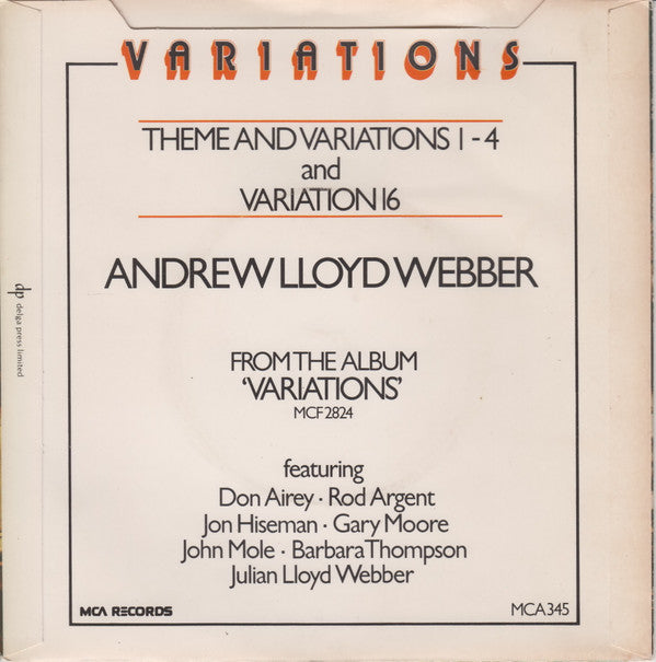 Andrew Lloyd Webber : Theme And Variations 1-4 (7")