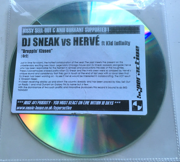 DJ Sneak Vs Hervé : Droppin Kisses (CDr, Single, Promo)