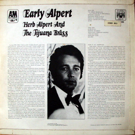 Herb Alpert & The Tijuana Brass : Early Alpert (LP, Album, RE)