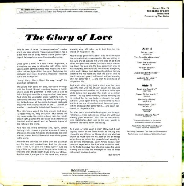 Eddy Arnold : The Glory Of Love (LP, Album, Ind)