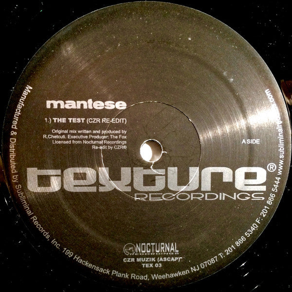 Mantese : The Test (12")