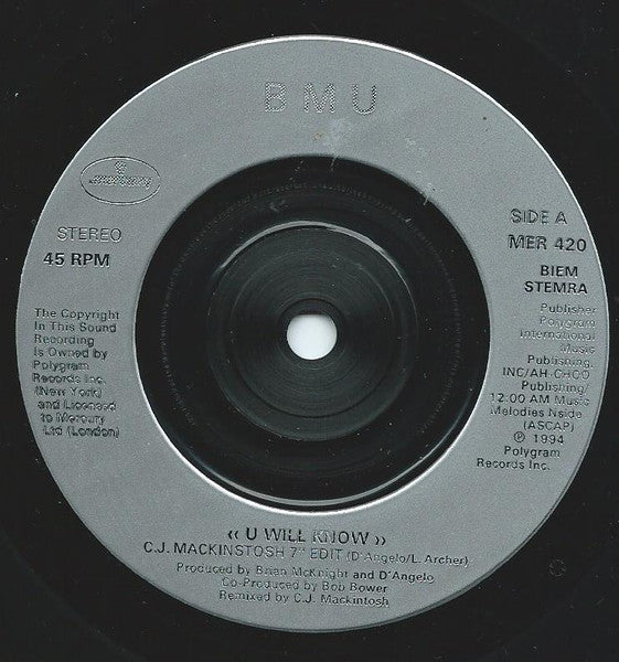 B.M.U. : U Will Know (7", Single)