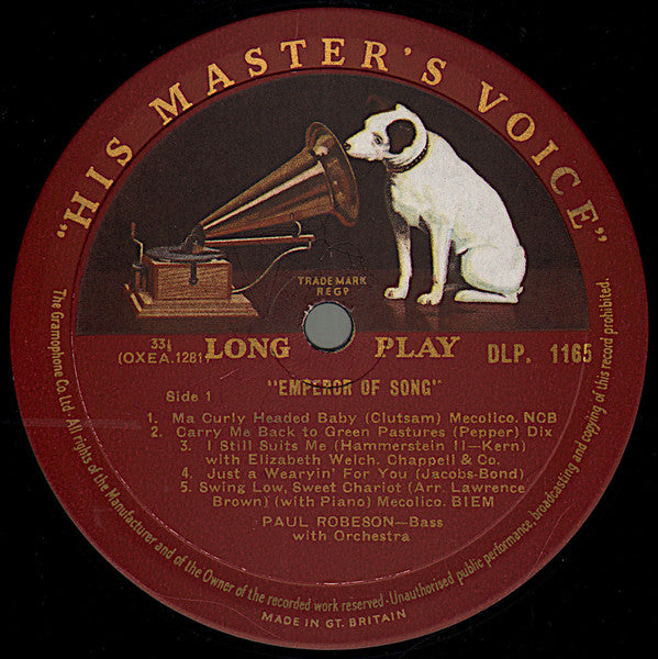 Paul Robeson : Emperor Of Song! (10", Comp)