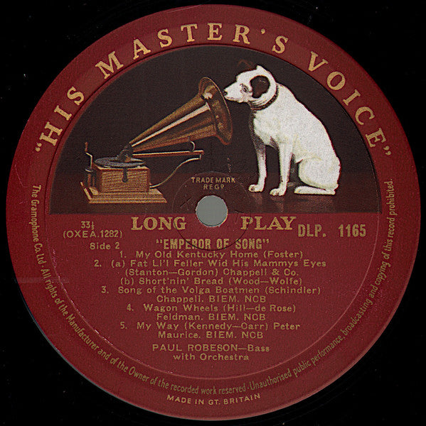 Paul Robeson : Emperor Of Song! (10", Comp)