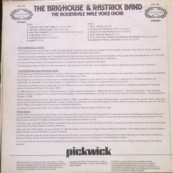The Brighouse And Rastrick Brass Band, The Rossendale Male Voice Choir : The Brighouse & Rastrick Brass Band And The Rossendale Male Voice Choir (LP)