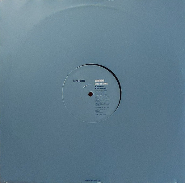 David Forbes : Questions (Must Be Asked) (12", Promo)