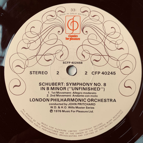 Franz Schubert, London Philharmonic Orchestra Conducted By John Pritchard : "Unfinished" Symphony / Symphony No. 5 In B Flat Major (LP)