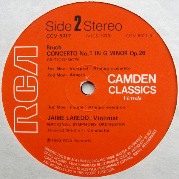 Mendelssohn* / Boston Symphony Orchestra, Bruch* / Laredo*, Charles Munch, Howard Mitchell : Violin Concerto (LP, RE)