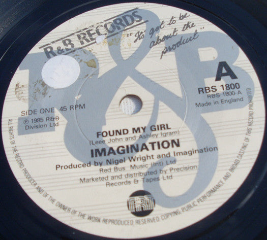 Imagination : Found My Girl (7", Single)