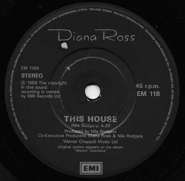 Diana Ross : This House (7", Single)