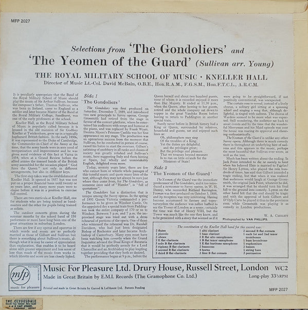 Gilbert & Sullivan - The Band Of The Royal Military School Of Music, David McBain : Selections From 'The Gondoliers' And 'The Yeomen Of The Guard' (LP, Red)