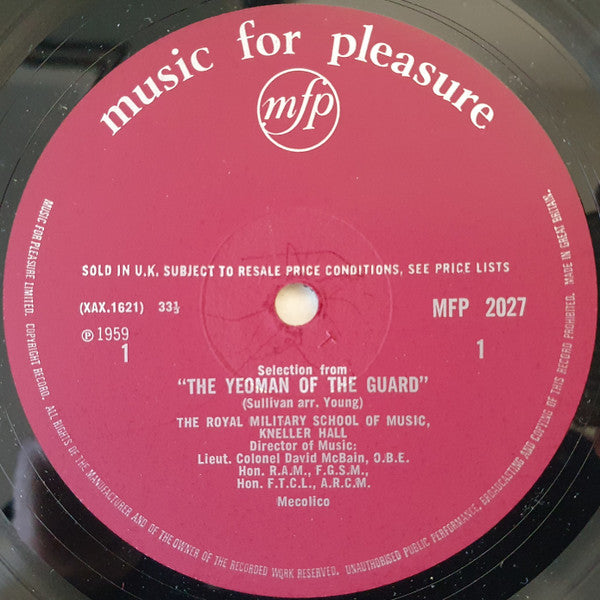 Gilbert & Sullivan - The Band Of The Royal Military School Of Music, David McBain : Selections From 'The Gondoliers' And 'The Yeomen Of The Guard' (LP, Red)