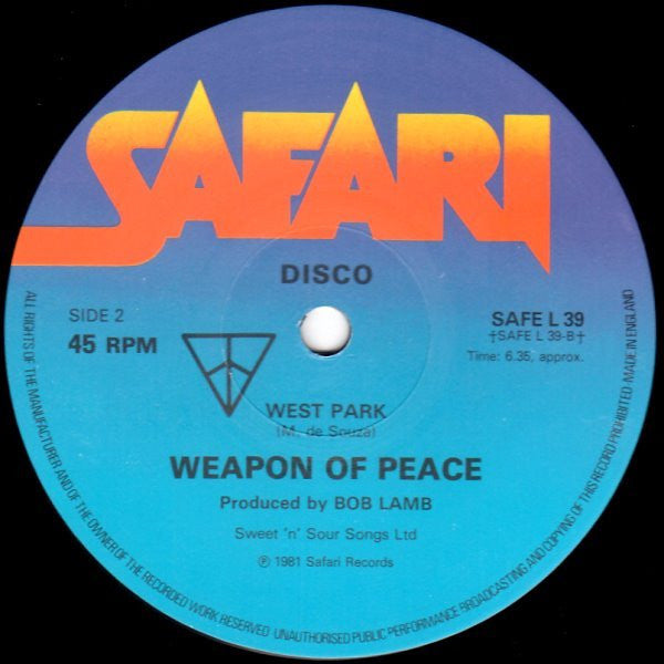 Weapon Of Peace : Jah Love / Suspicion / West Park (12")