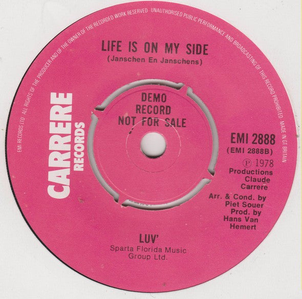 Luv' : You're The Greatest Lover (7", Single, Promo)