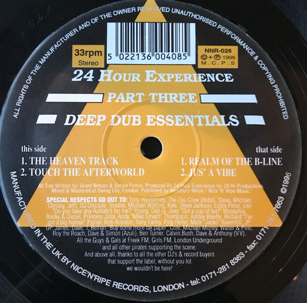 24 Hour Experience* : Part Three: Deep Dub Essentials (12")