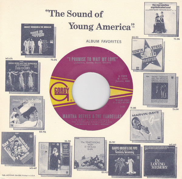 Martha Reeves & The Vandellas : I Promise To Wait My Love (7", Single, Roc)