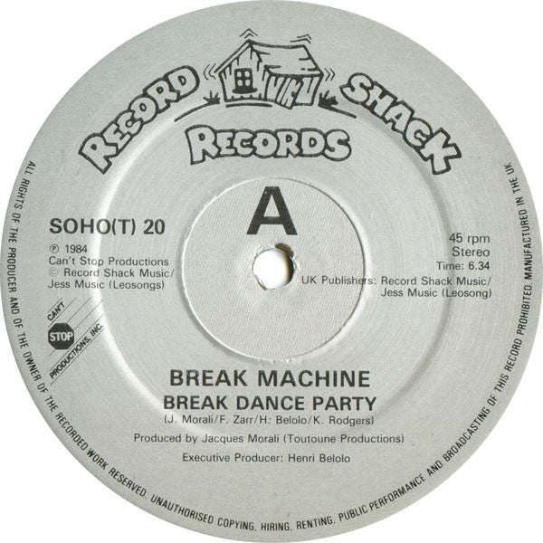 Break Machine : Break Dance Party (12", Single)