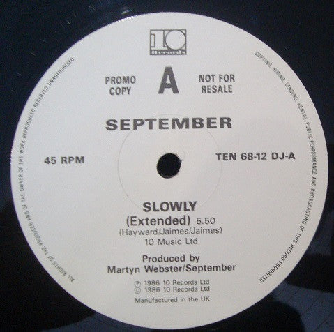 September (2) : Slowly (12", Promo)