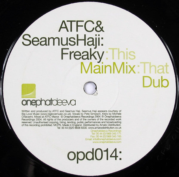 ATFC & Seamus Haji : Freaky (12")