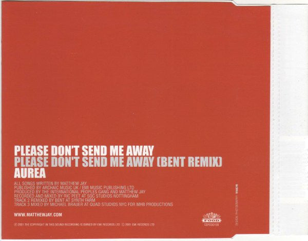 Matthew Jay : Please Don't Send Me Away (CD, Maxi)