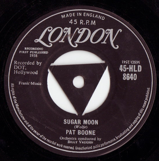 Pat Boone : Sugar Moon / Cherie, I Love You (7", Single)