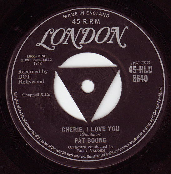 Pat Boone : Sugar Moon / Cherie, I Love You (7", Single)