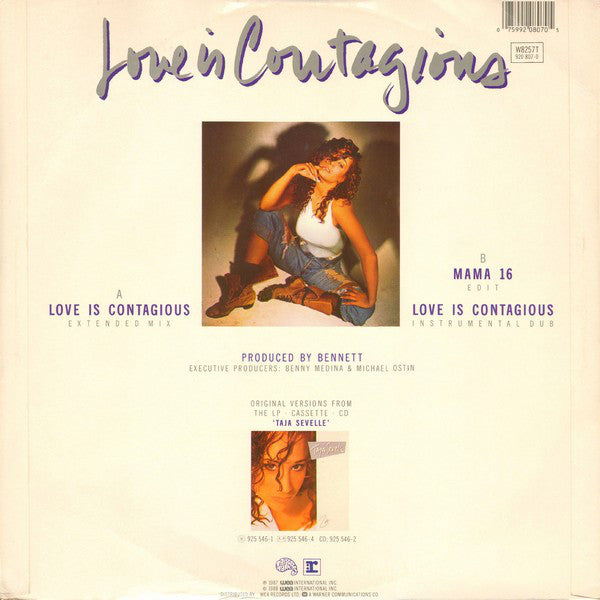 Taja Sevelle : Love Is Contagious (12", Single)