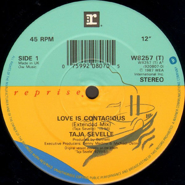 Taja Sevelle : Love Is Contagious (12", Single)