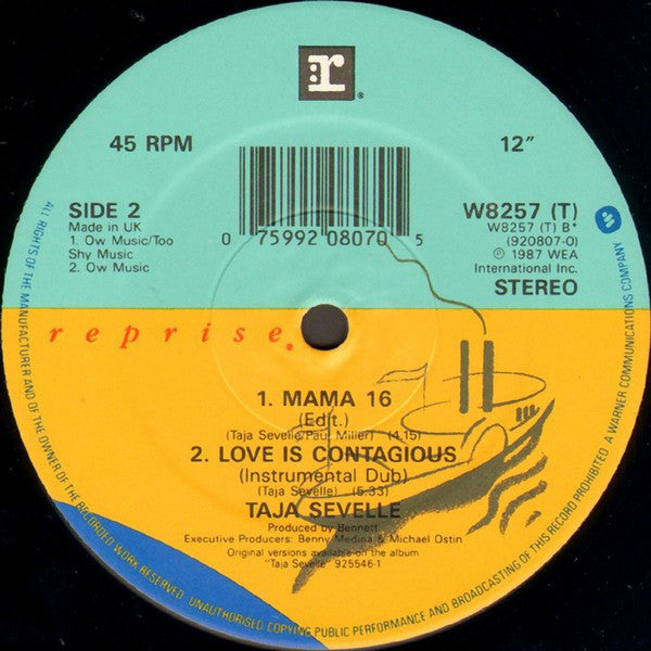 Taja Sevelle : Love Is Contagious (12", Single)