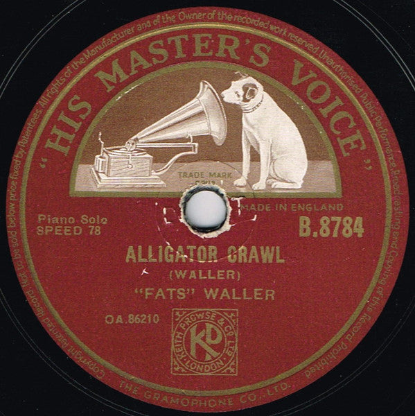 Fats Waller : Viper's Drag / Alligator Crawl (Shellac, 10", RP)