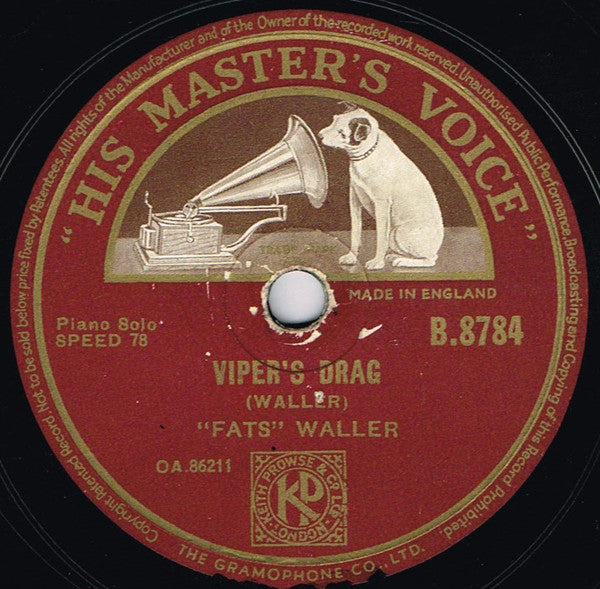 Fats Waller : Viper's Drag / Alligator Crawl (Shellac, 10", RP)