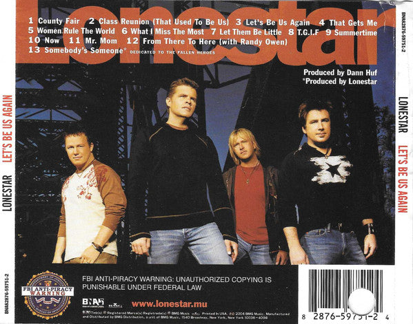 Lonestar (3) : Let's Be Us Again (CD, Album, RP)