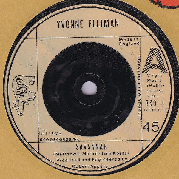Yvonne Elliman : Savannah (7", Single)